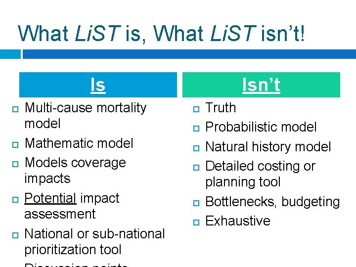 What Li. ST is, What Li. ST isn’t! Is Multi-cause mortality model Mathematic model