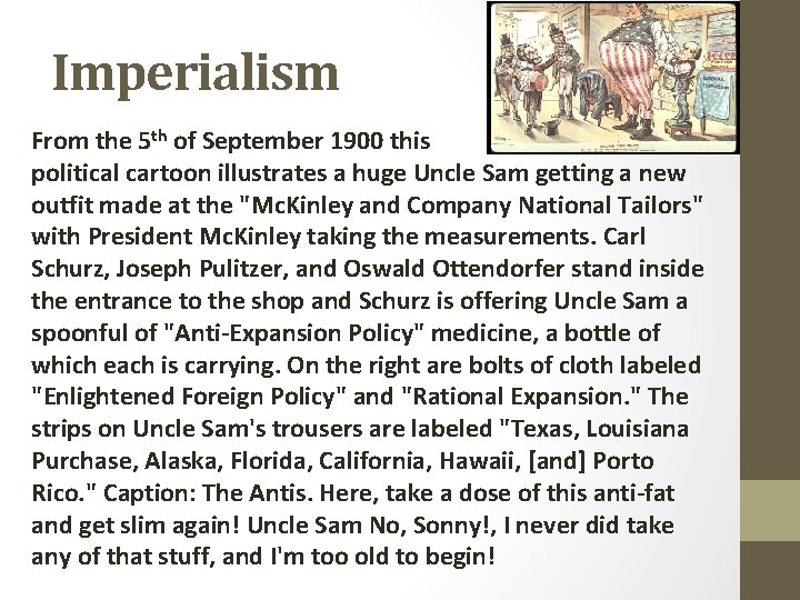 Imperialism From the 5 th of September 1900 this political cartoon illustrates a huge