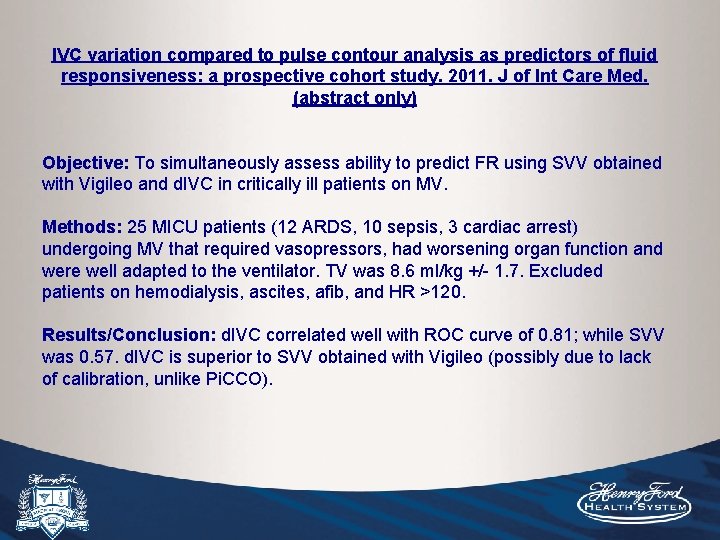 IVC variation compared to pulse contour analysis as predictors of fluid responsiveness: a prospective