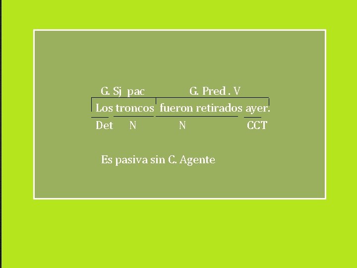  G. Sj pac G. Pred. V Los troncos fueron retirados ayer. Det N