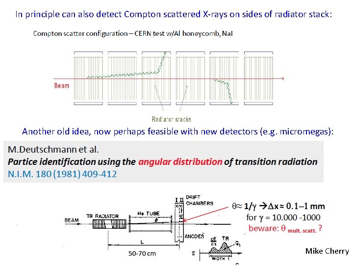 In principle can also detect Compton scattered X-rays on sides of radiator stack: Another