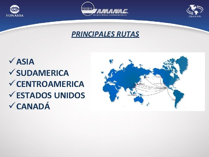 Haga clic para modificar el estilo de PRINCIPALES RUTAS título del patrón Haga clic