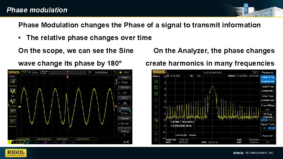 Phase modulation Phase Modulation changes the Phase of a signal to transmit information •