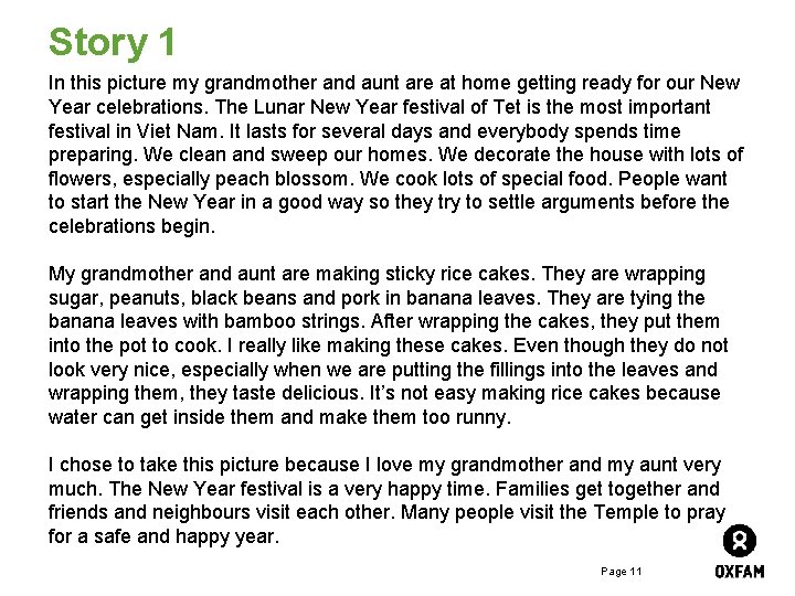 Story 1 In this picture my grandmother and aunt are at home getting ready