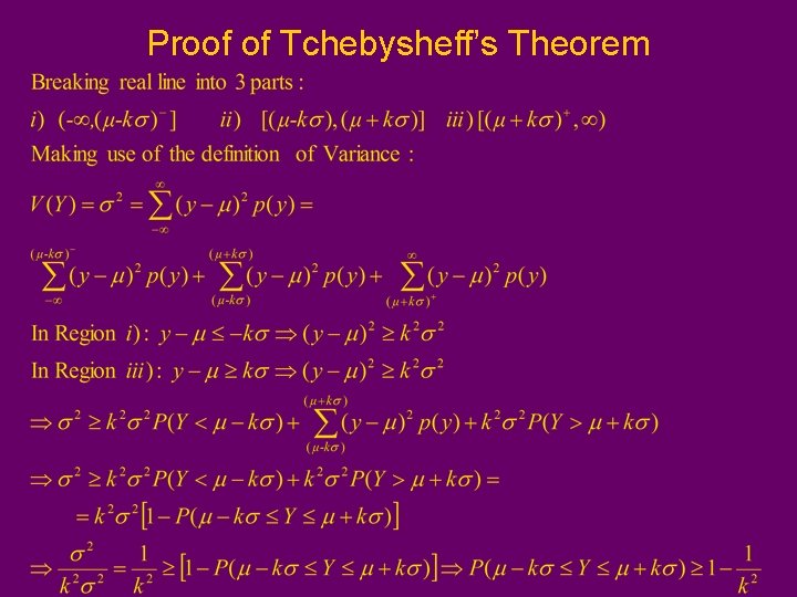 Proof of Tchebysheff’s Theorem 