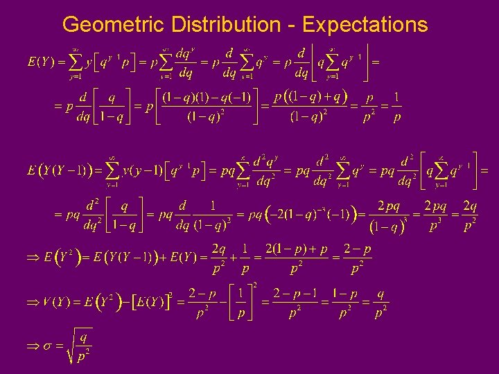 Geometric Distribution - Expectations 