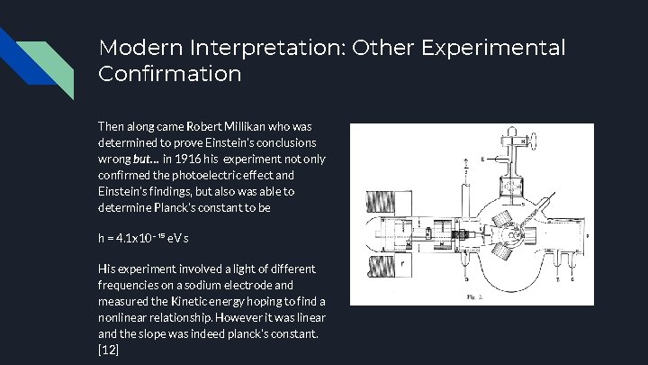 Modern Interpretation: Other Experimental Confirmation Then along came Robert Millikan who was determined to