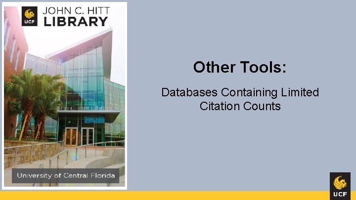 Other Tools: Databases Containing Limited Citation Counts 