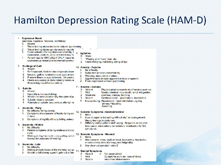 Hamilton Depression Rating Scale (HAM-D) 