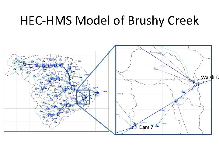 HEC-HMS Model of Brushy Creek Walsh D Dam 7 