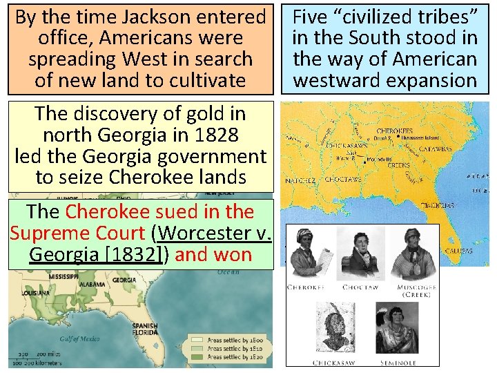 By the time Jackson entered office, Americans were spreading West in search of new