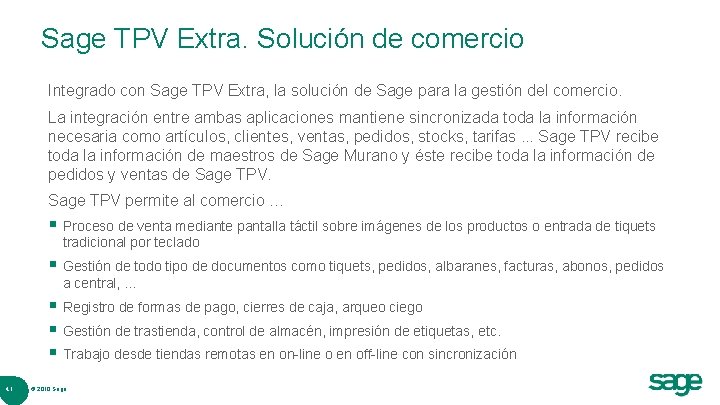 Sage TPV Extra. Solución de comercio Integrado con Sage TPV Extra, la solución de