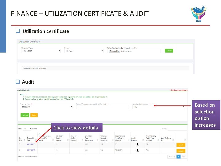 FINANCE – UTILIZATION CERTIFICATE & AUDIT q Utilization certificate q Audit Click to view