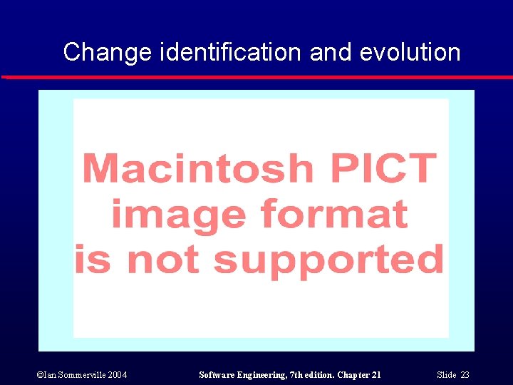 Change identification and evolution ©Ian Sommerville 2004 Software Engineering, 7 th edition. Chapter 21