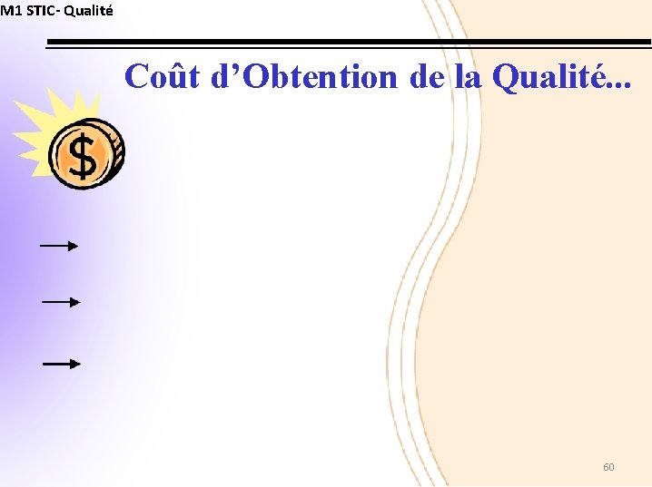 M 1 STIC- Qualité Coût d’Obtention de la Qualité. . . 60 