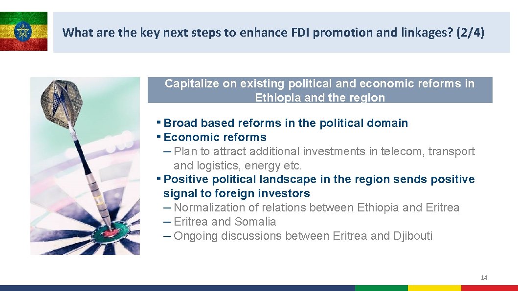 What are the key next steps to enhance FDI promotion and linkages? (2/4) Capitalize