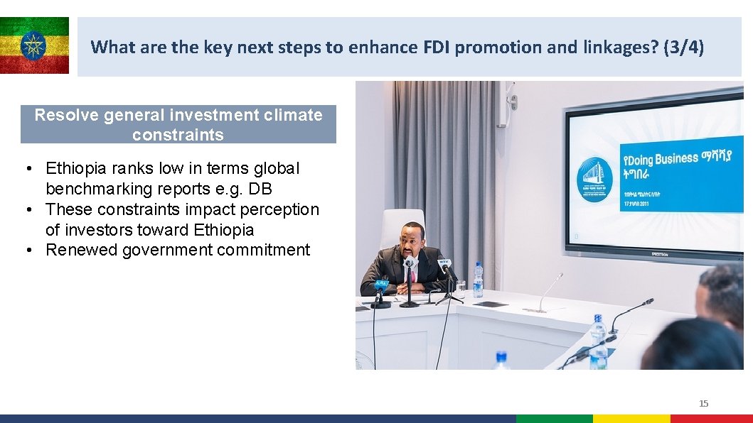 What are the key next steps to enhance FDI promotion and linkages? (3/4) Resolve