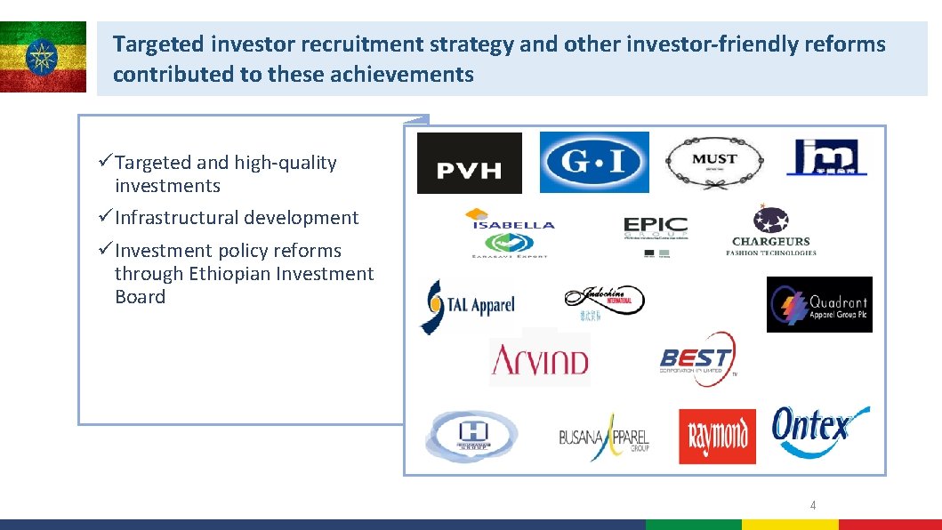 Targeted investor recruitment strategy and other investor-friendly reforms contributed to these achievements üTargeted and