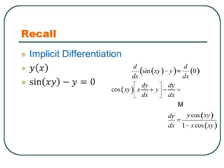 Recall l 