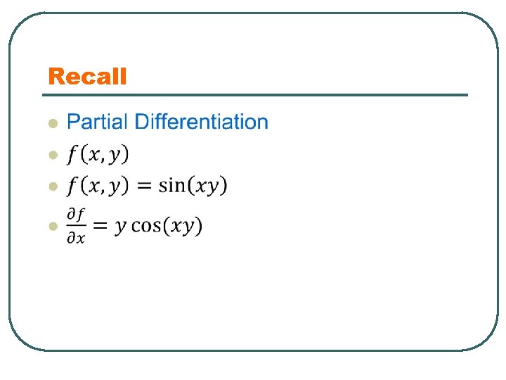 Recall l 