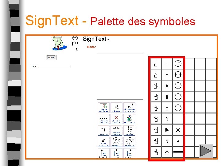 Sign. Text - Palette des symboles 