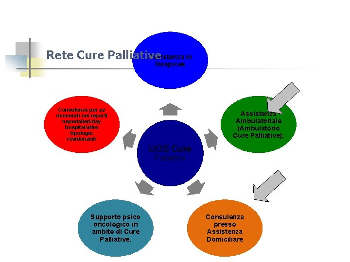 Assistenza in Rete Cure Palliative Hospices Consulenza per pz ricoverati nei reparti ospedalieri/day hospital/altre