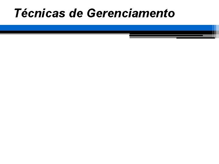 Técnicas de Gerenciamento 