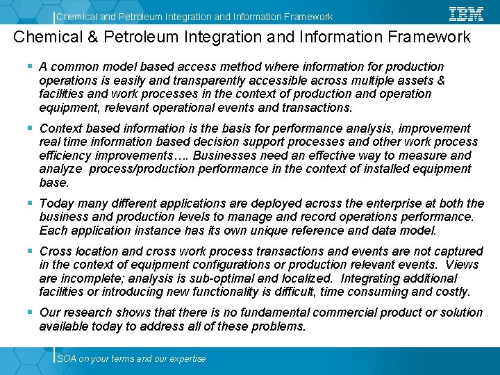 Chemical and Petroleum Integration and Information Framework Chemical & Petroleum Integration and Information Framework Chemical and Petroleum Integration and Information Framework Chemical & Petroleum Integration and Information Framework