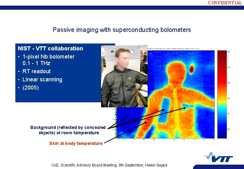 CONFIDENTIAL Passive imaging with superconducting bolometers NIST - VTT collaboration • 1 -pixel Nb