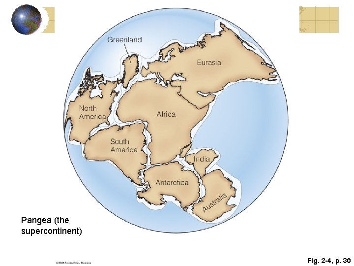 Pangea (the supercontinent) Fig. 2 -4, p. 30 Pangea (the supercontinent) Fig. 2 -4, p. 30