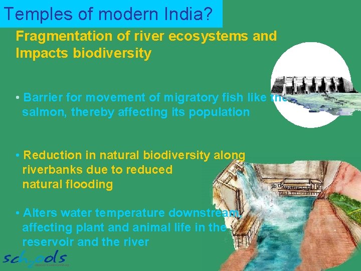 Temples of modern India? Fragmentation of river ecosystems and Impacts biodiversity • Barrier for