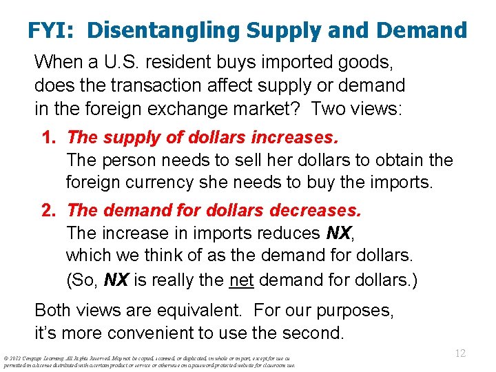 FYI: Disentangling Supply and Demand When a U. S. resident buys imported goods, does