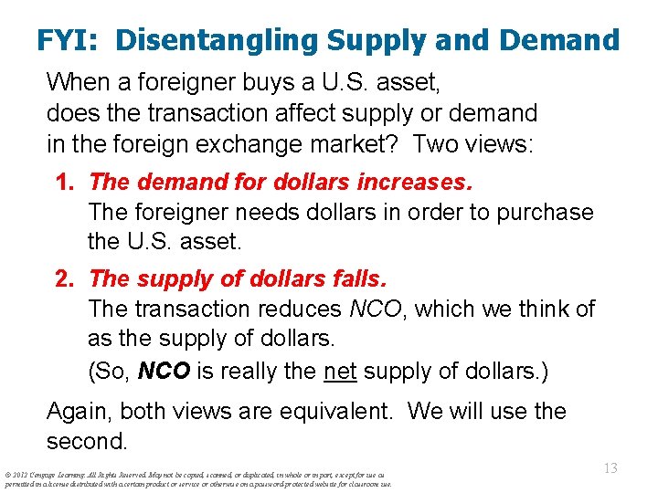 FYI: Disentangling Supply and Demand When a foreigner buys a U. S. asset, does