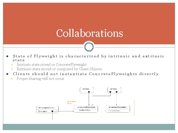 Collaborations l l State of Flyweight is characterized by intrinsic and extrinsic state •