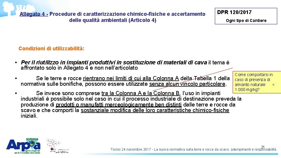 Allegato 4 - Procedure di caratterizzazione chimico-fisiche e accertamento delle qualità ambientali (Articolo 4)