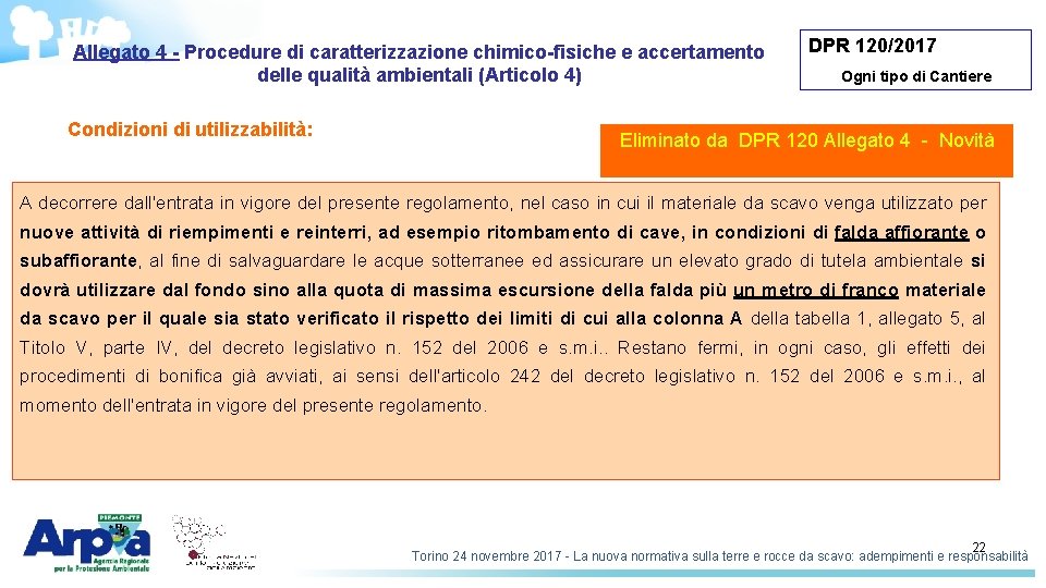 Allegato 4 - Procedure di caratterizzazione chimico-fisiche e accertamento delle qualità ambientali (Articolo 4)