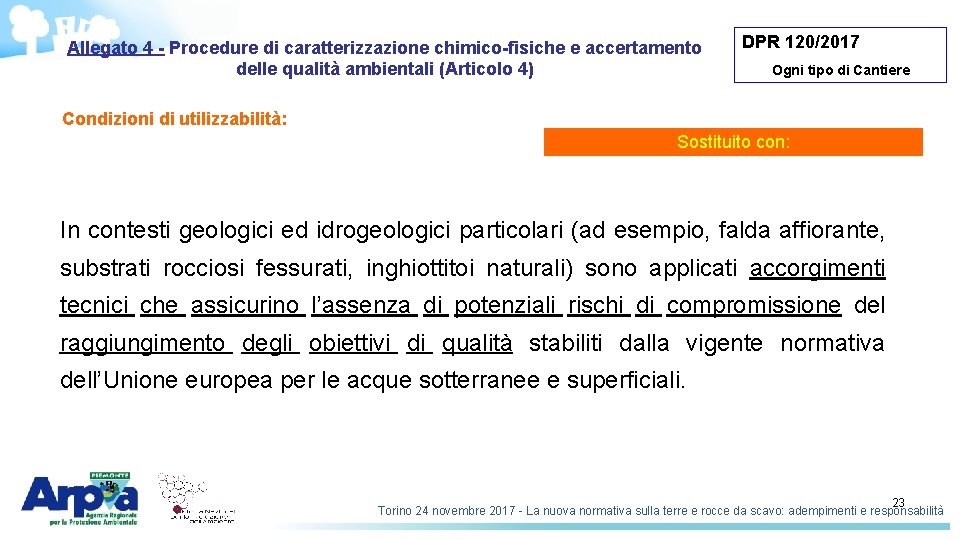 Allegato 4 - Procedure di caratterizzazione chimico-fisiche e accertamento delle qualità ambientali (Articolo 4)