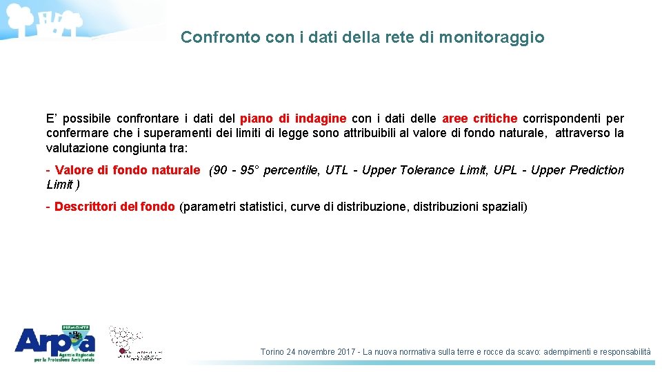 Confronto con i dati della rete di monitoraggio E’ possibile confrontare i dati del