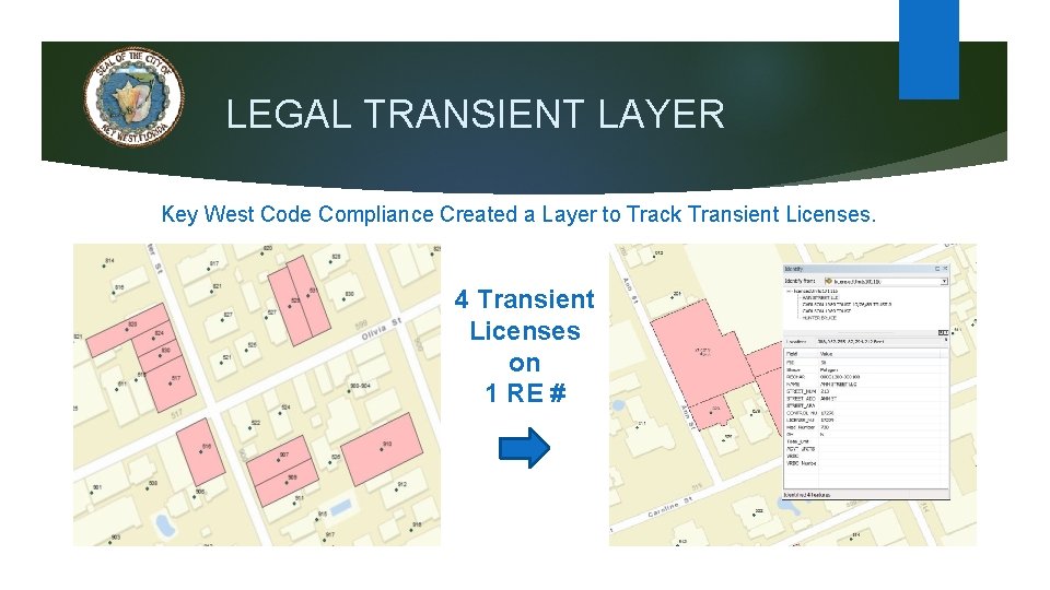 LEGAL TRANSIENT LAYER Key West Code Compliance Created a Layer to Track Transient Licenses.