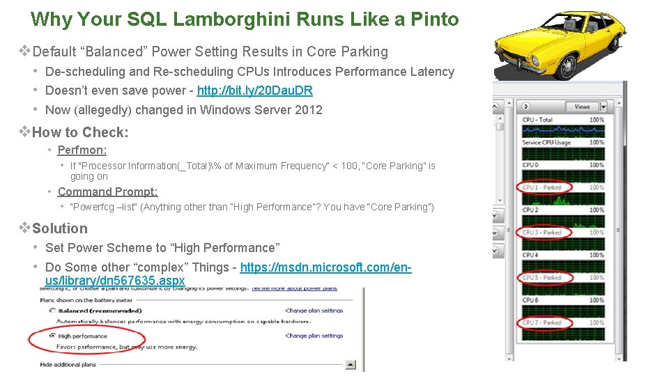 Why Your SQL Lamborghini Runs Like a Pinto v. Default “Balanced” Power Setting Results