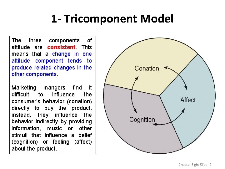 1 - Tricomponent Model The three components of attitude are consistent. This means that