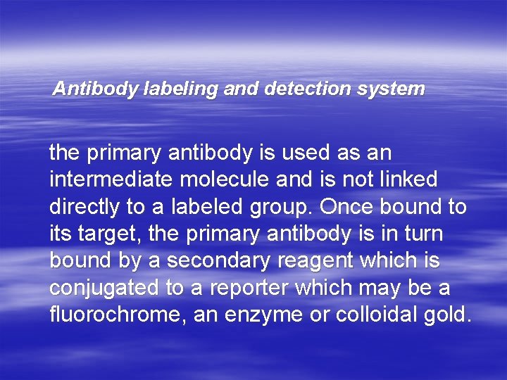 Antibody labeling and detection system the primary antibody is used as an intermediate molecule