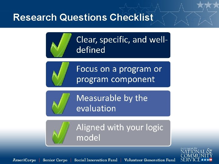 Research Questions Checklist 