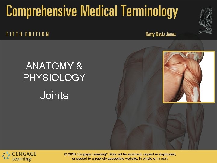ANATOMY & PHYSIOLOGY Joints ANATOMY & PHYSIOLOGY Joints