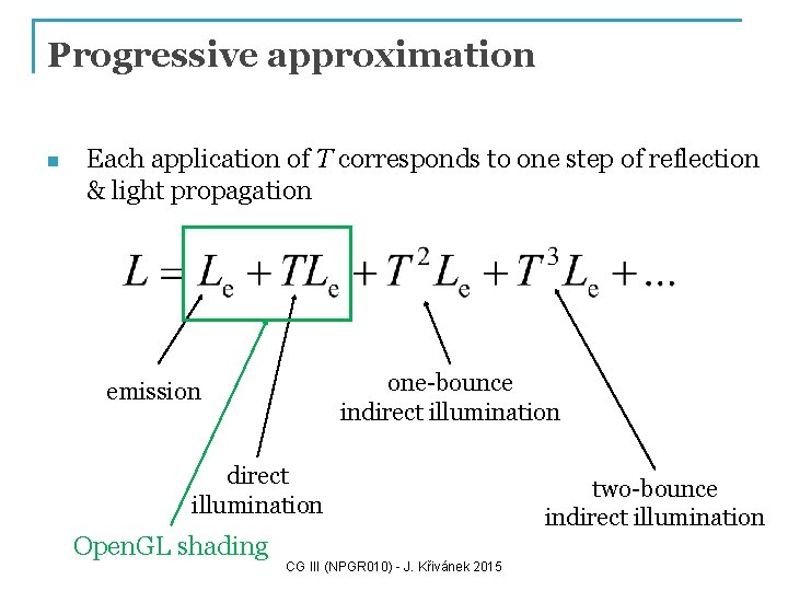 Progressive approximation n Each application of T corresponds to one step of reflection &