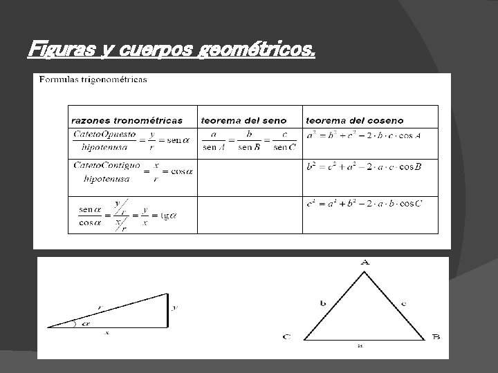 Figuras y cuerpos geométricos. 