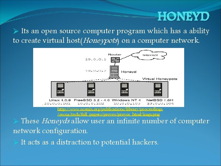 HONEYD Ø Its an open source computer program which has a ability to create