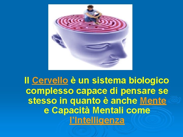 Il Cervello è un sistema biologico complesso capace di pensare se stesso in quanto