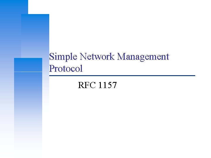 Simple Network Management Protocol RFC 1157 