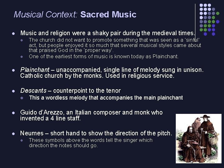 Musical Context: Sacred Music l Music and religion were a shaky pair during the